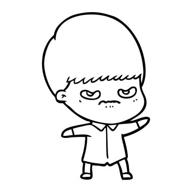 rahatsız çizgi film çocuk vektör çizim