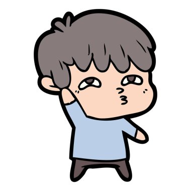 vektör çizim karikatür meraklı adam