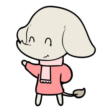 vektör çizim sevimli çizgi fil