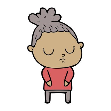 vektör çizim karikatür sakin kadın