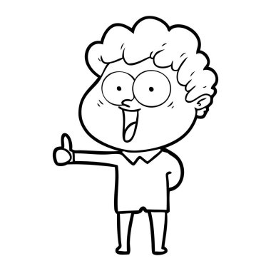 vektör çizim karikatür mutlu adam