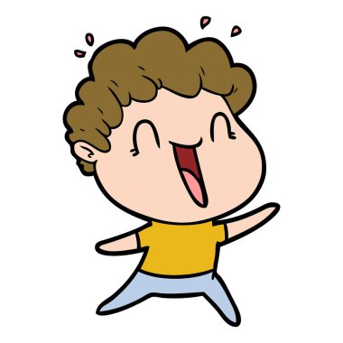 vektör çizim karikatür mutlu adam