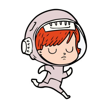 vektör çizim karikatür astronot kadın