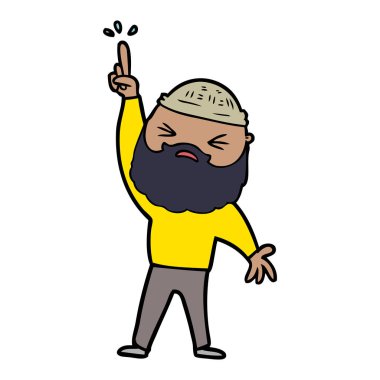 Sakallı çizgi film adamı.