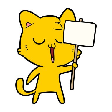 Çizgi film kedisinin vektör çizimi