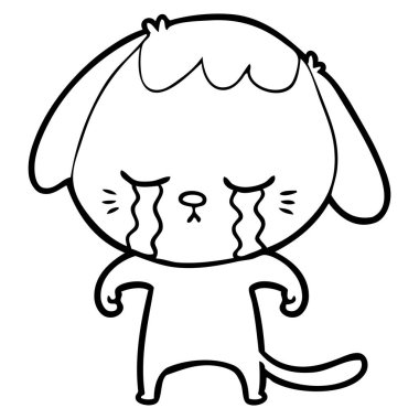 vektör çizim karikatür ağlayan köpek