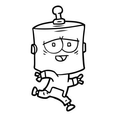 Çizgi film robotunun vektör çizimi