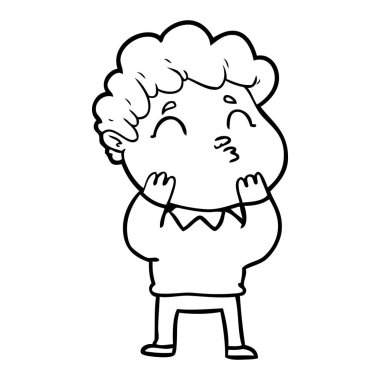 surat asmayı çizgi film adam vektör çizim