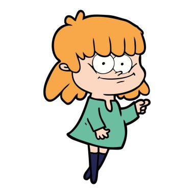 vektör çizim karikatür gülümseyen kadın