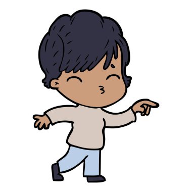 vektör çizim karikatür kadın düşünme