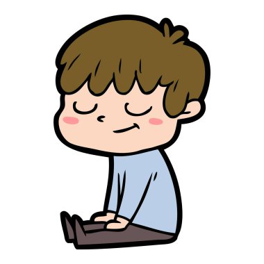 vektör çizim karikatür mutlu çocuk