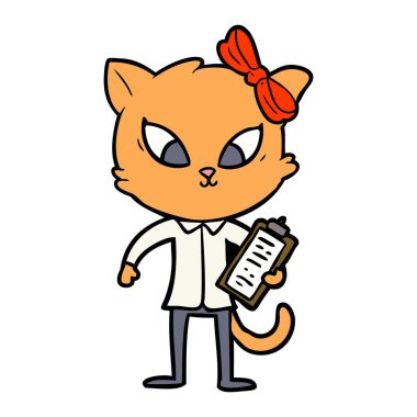 Çizgi film kedisinin vektör çizimi