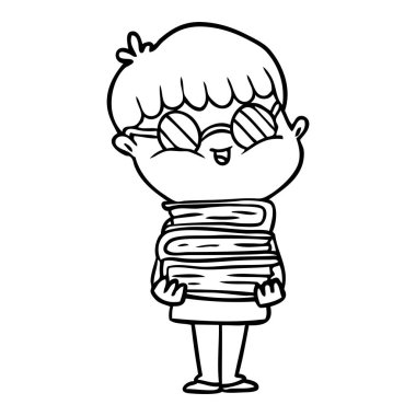 çizgi film çocuk gözlük takıyor