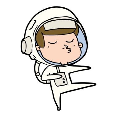  vektör çizim karikatür emin astronot