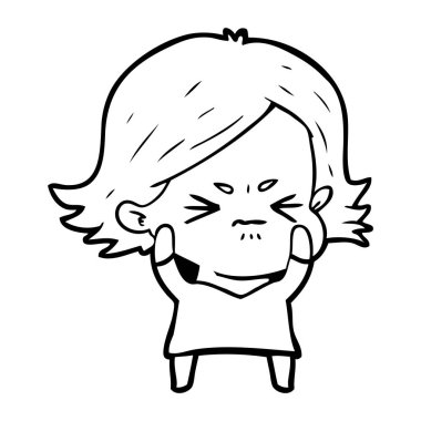 vektör çizim karikatür kızgın kadın