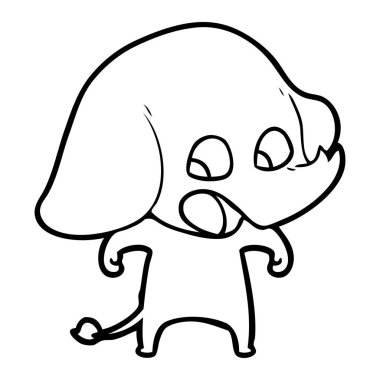 vektör çizim sevimli çizgi fil