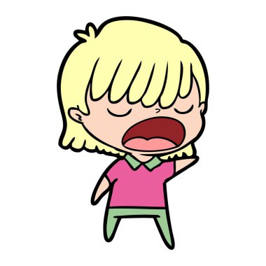  vektör çizim karikatür kadın söz