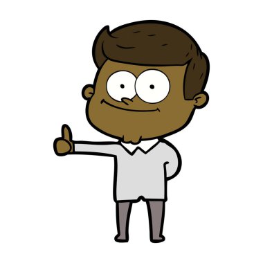 adam gülüyor karikatür vektör çizim