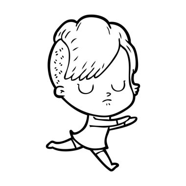 Çizgi filmdeki kadının vektör çizimi