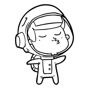  vektör çizim karikatür emin astronot