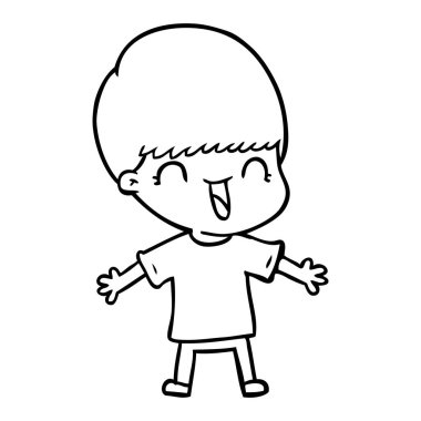 mutlu çizgi film çocuk vektör çizim