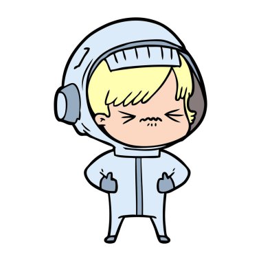 vektör çizim karikatür astronot kadın