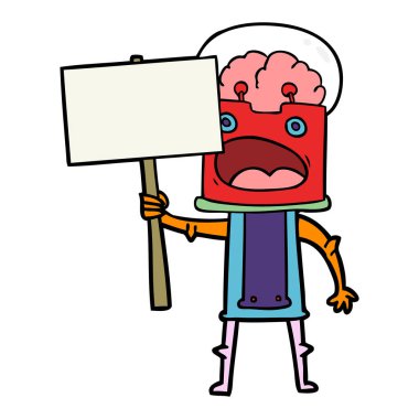 Çizgi film robotunun vektör çizimi