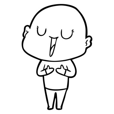 vektör çizim karikatür kel adam