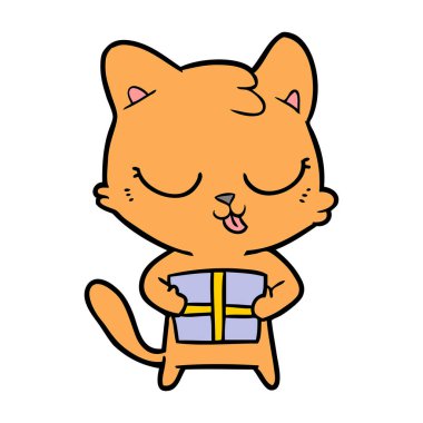 Çizgi film kedisinin vektör çizimi