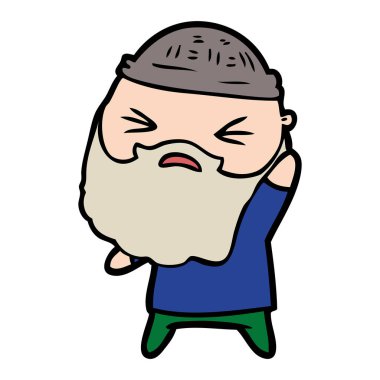 Sakallı çizgi film adamı.