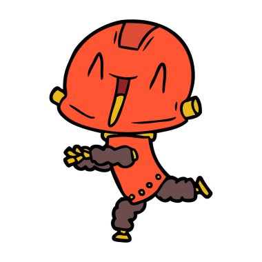 Çizgi film robotunun vektör çizimi