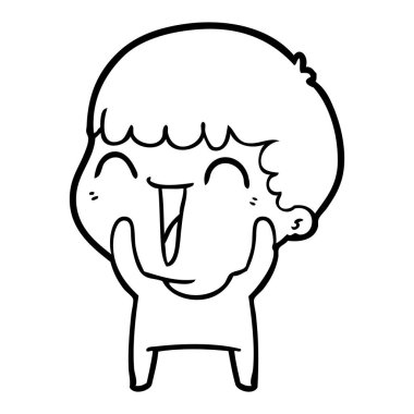 vektör çizim karikatür mutlu adam