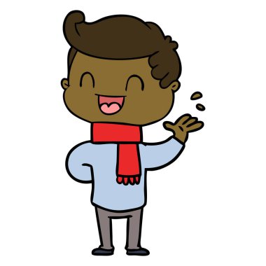 vektör çizim karikatür mutlu adam