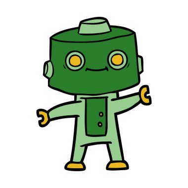 Çizgi film robotunun vektör çizimi