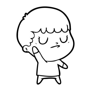  vektör çizim karikatür huysuz çocuk