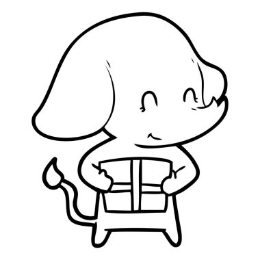 sevimli çizgi fil hediye ile