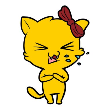 Çizgi film kedisinin vektör çizimi