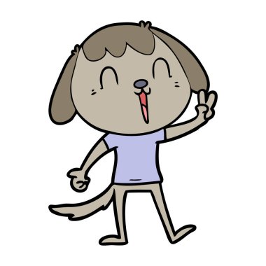 vektör çizim mutlu karikatür köpek