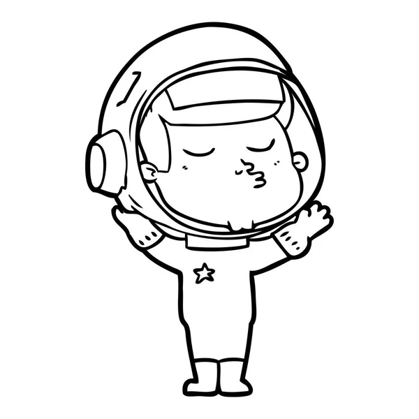 Vektorillustration Des Selbstbewussten Astronauten — Stockvektor