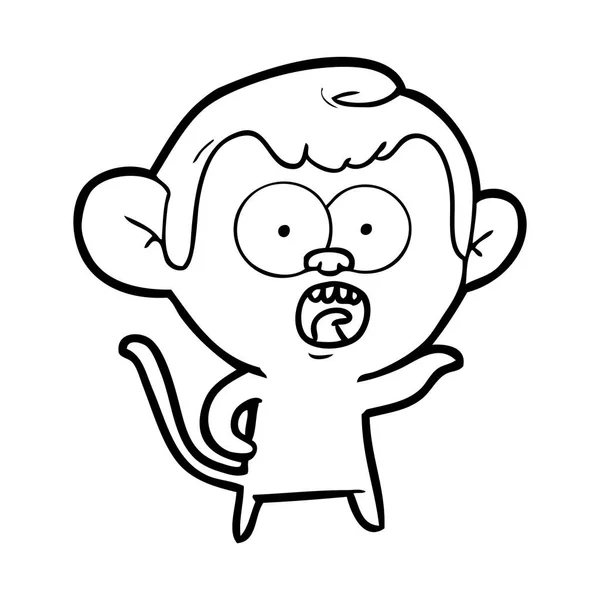 Vektorové Ilustrace Kreslené Šokován Opice — Stockový vektor
