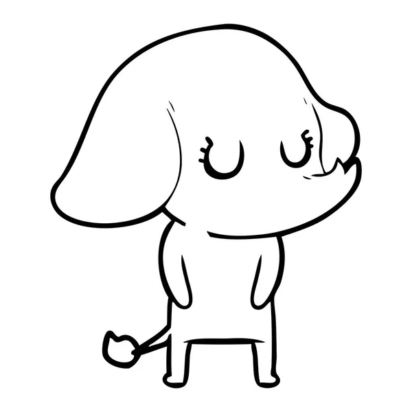 Ilustración Vectorial Elefante Dibujos Animados Lindo — Archivo Imágenes Vectoriales