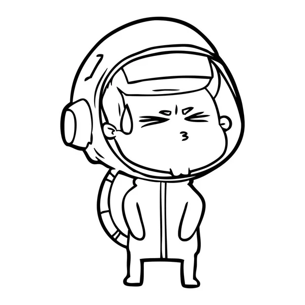 Ilustración Vectorial Dibujos Animados Astronauta Estresado — Vector de stock