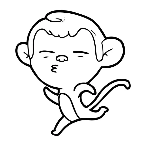 Vektor Illustration Von Cartoon Verdächtigen Affen — Stockvektor