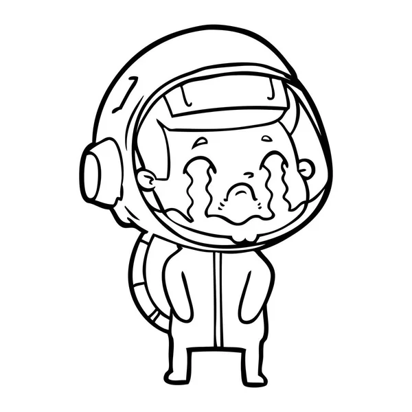Ilustrație Vectorială Desenului Animat Care Plânge Astronaut — Vector de stoc