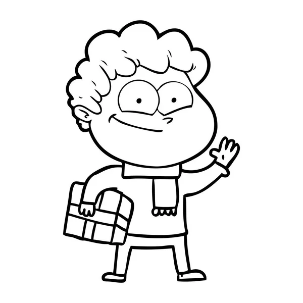 Ilustração Vetorial Desenho Animado Homem Feliz — Vetor de Stock