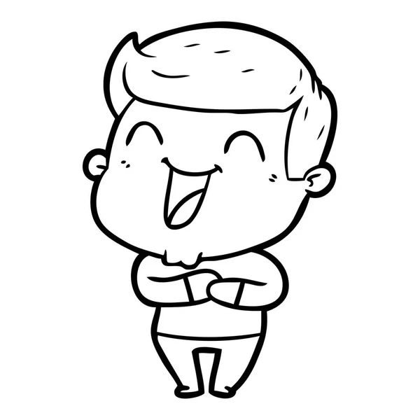 Vectorillustratie Van Cartoon Man Lachen — Stockvector