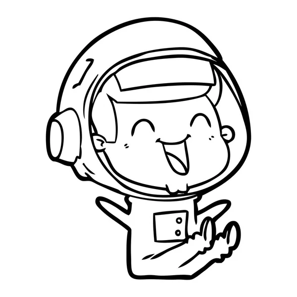 Ilustración Vectorial Del Astronauta Dibujos Animados Feliz — Archivo Imágenes Vectoriales