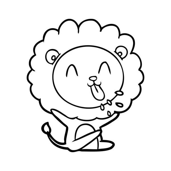 幸せな漫画ライオンのベクトル イラスト — ストックベクタ