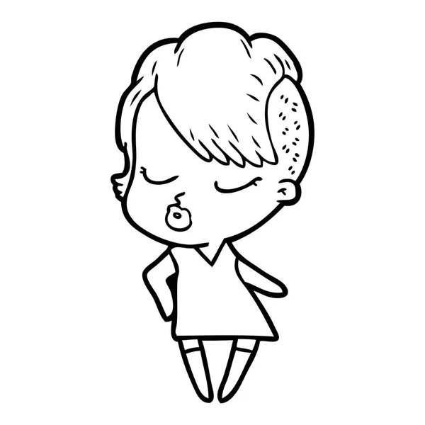 卡通漂亮的时髦女孩 — 图库矢量图片