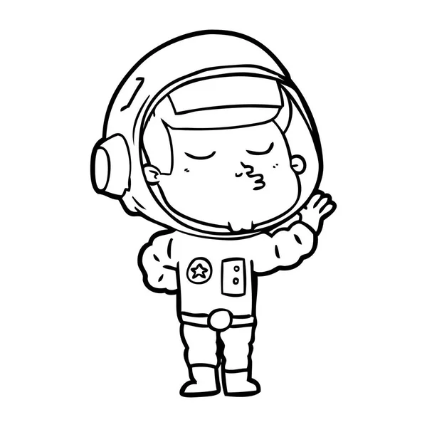 Vektorillustration Tecknad Säker Astronaut — Stock vektor